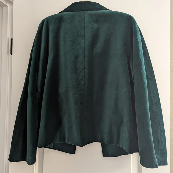 Blazer/Jacket Talbots Hunter Green  Velour, Lined, Size 8, NWOT - Picture 3 of 10